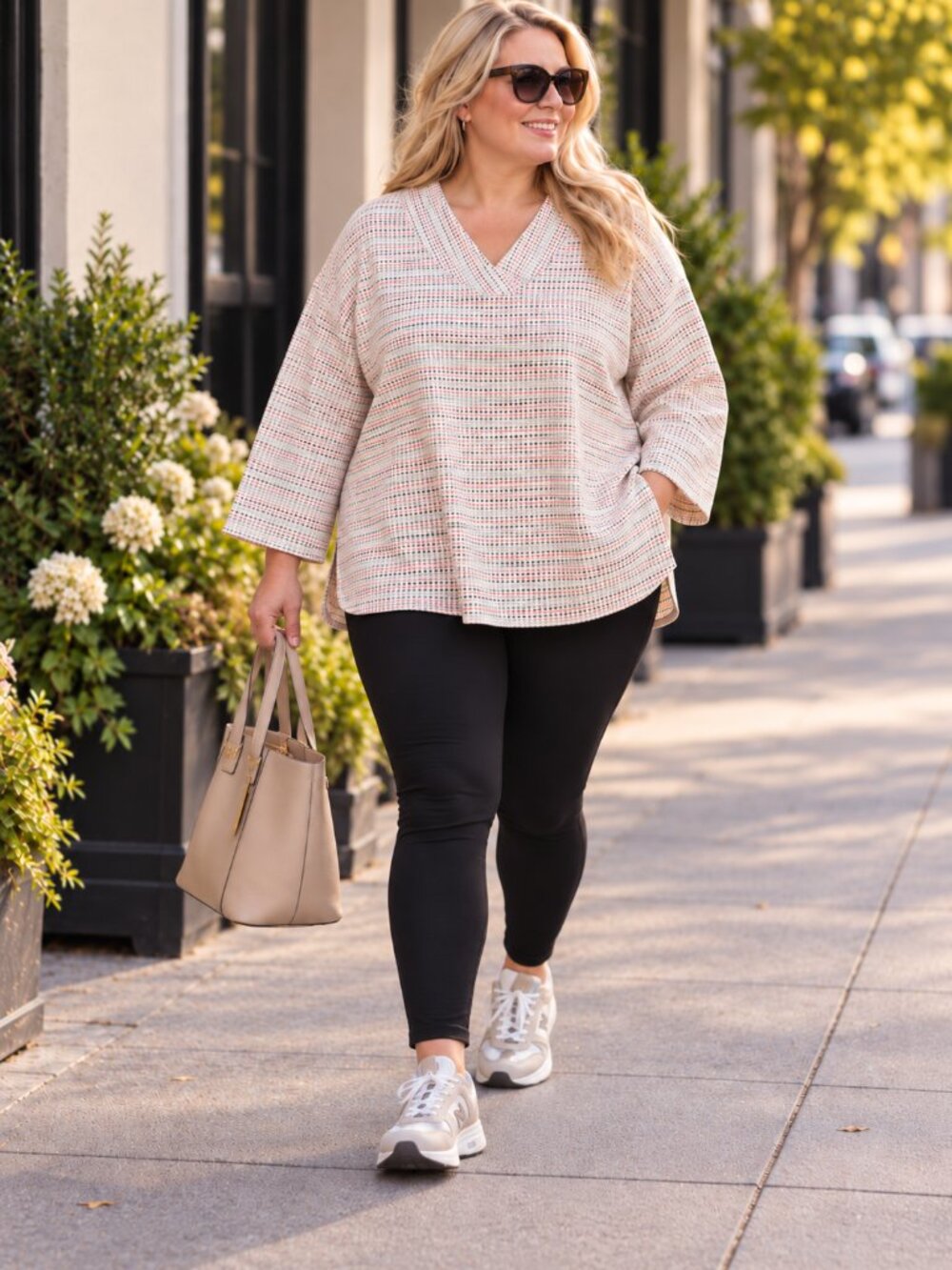 Talbots Women’s Plus Size 3X Multicolor Striped V-Neck Long Sleeve Pullover Top